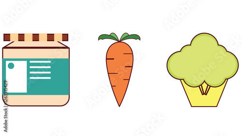 Food set icons with healthy and unhealthy items vector illustration