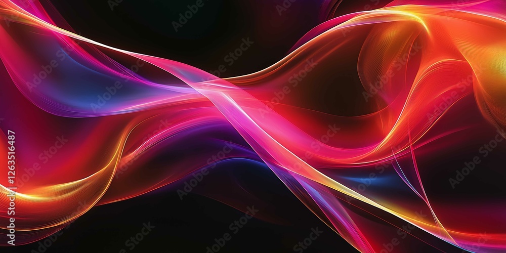 Flowing neon waves create a radiant gradient background that embodies a sleek and futuristic aesthetic suitable for various creative projects Flowing neon waves create a radiant gradient background that embodies a sleek and futuristic aesthetic suitable for various creative projects