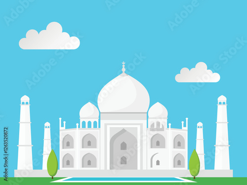 Tajmahal india indian 7th wonder vector illustration_1.eps