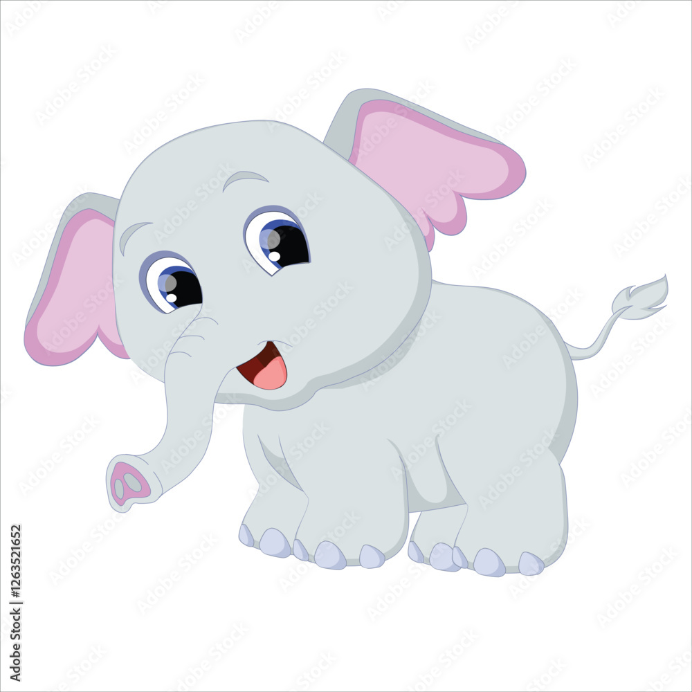 Naklejka premium Grey Color Elephant Vector Illustration.eps