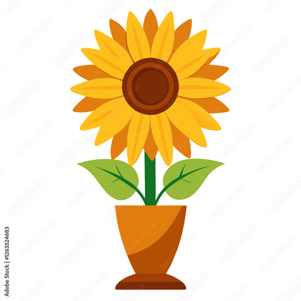 Obraz premium sunflower in a vase vector