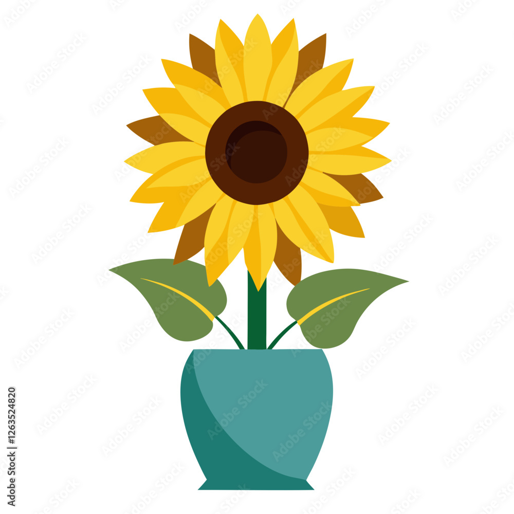 Obraz premium sunflower in a vase vector