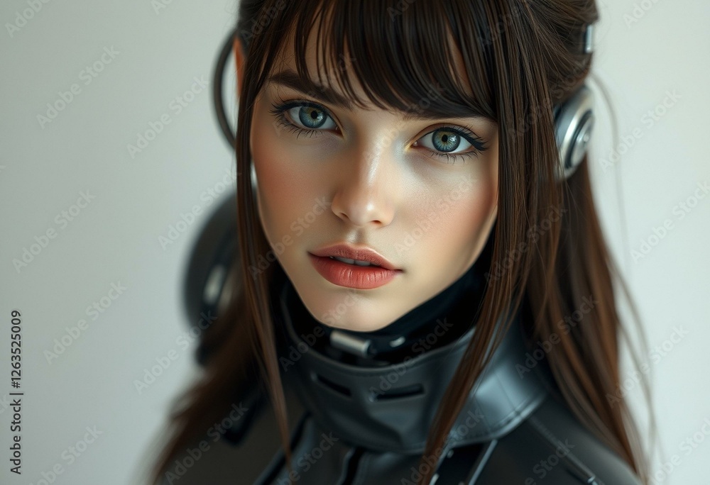 Photorealistic natural light portrait of a female cyborg Photorealistic natural light portrait of a female cyborg