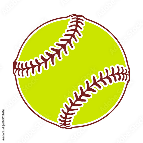 Softball Illustration with Stitches
