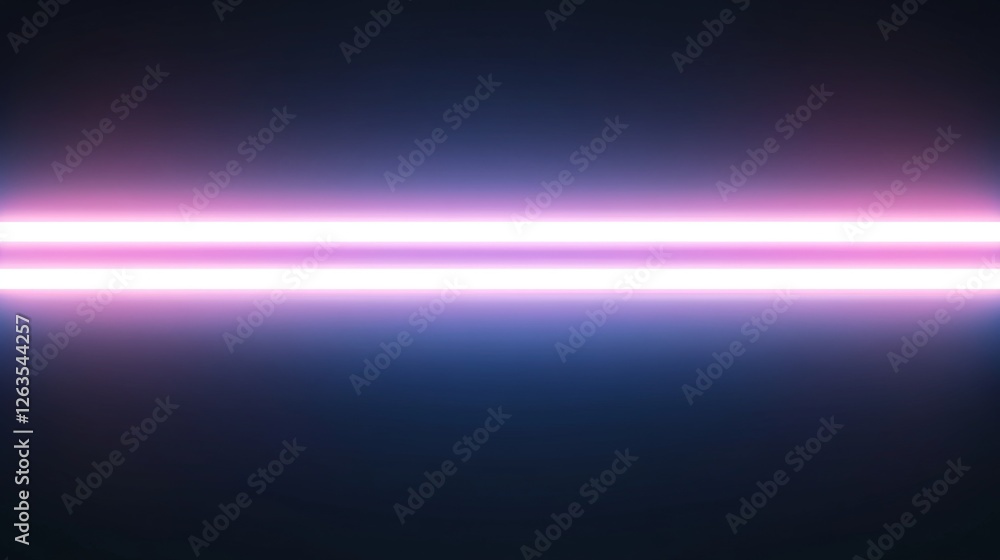 Neon light horizontal lines, dark background. Possible use graphic design Neon light horizontal lines, dark background. Possible use graphic design