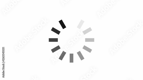 Animated spinning waiting icon on white background. Loading circle animation. Seamless Loop