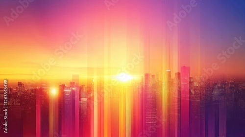 Modern Sunset Sunshine Vector Illustration