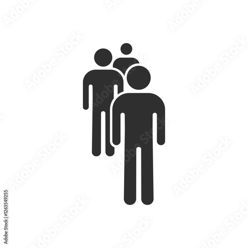 people icon, crowd of stickman, illustration queue, human silhouettes, sticks figure of a man, person is isolated against a transparent background