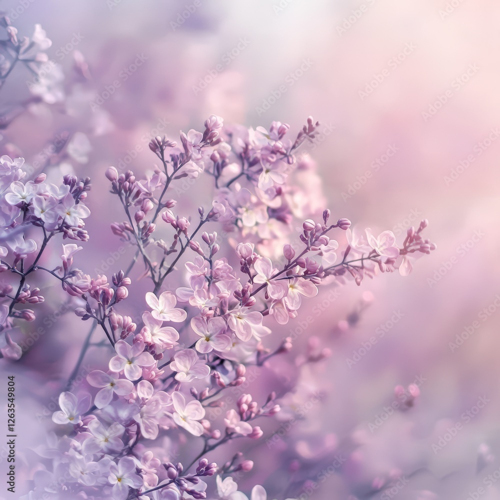 Delicate Spring Flowers with Gradient Background from Pink to White Petals Against a Blurred Background Delicate Spring Flowers with Gradient Background from Pink to White Petals Against a Blurred Background