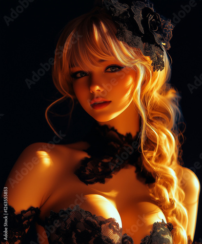 Charming girl in an evening dress