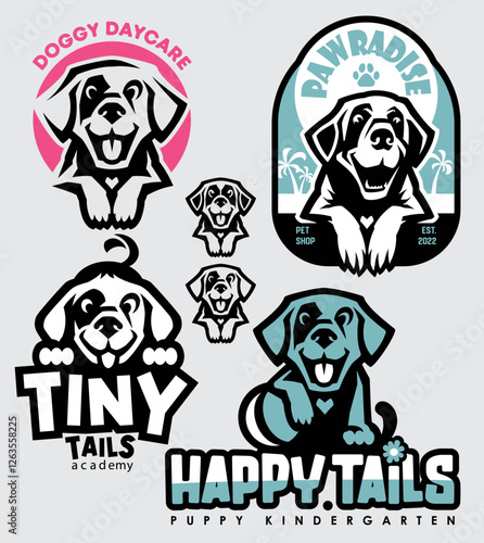 Cute Puppy Logo set