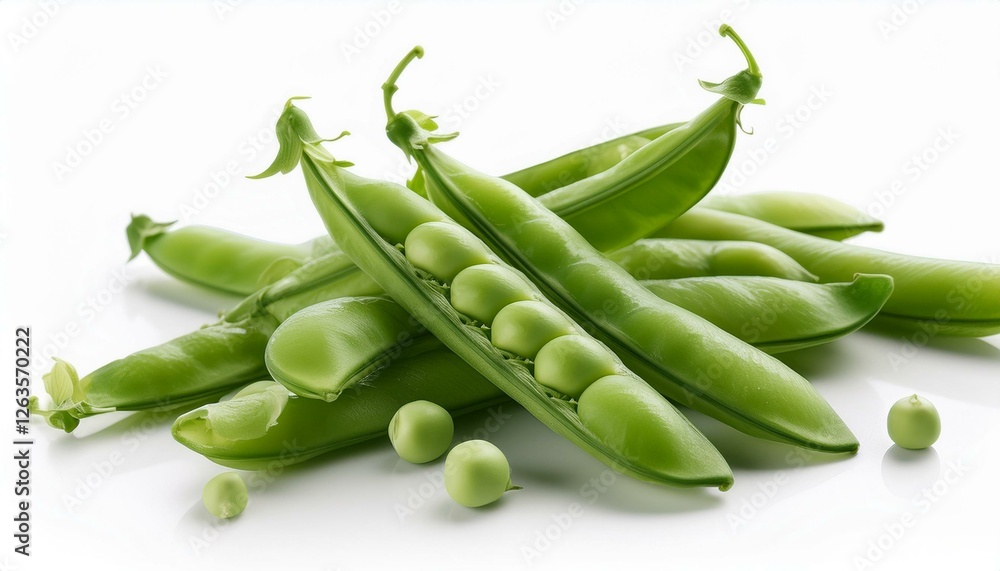sugar snap peas on a white background sugar snap peas on a white background