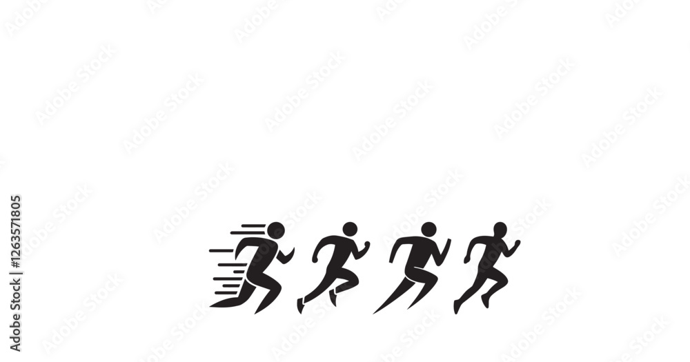 Sprint Silhouette: An illustration of athletic figures sprinting forward with dynamic movement, embodying speed and competitive energy. Sprint Silhouette: An illustration of athletic figures sprinting forward with dynamic movement, embodying speed and competitive energy.