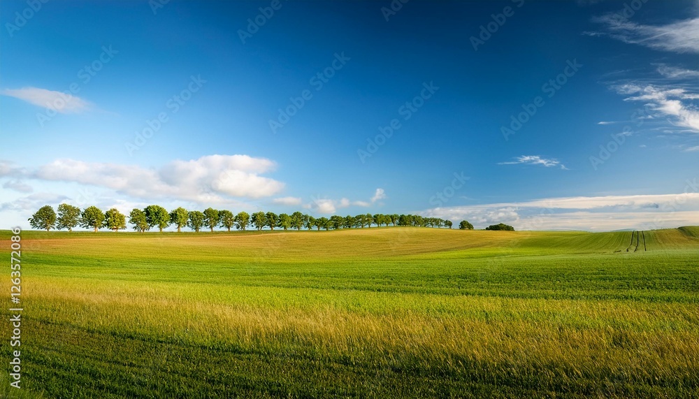 tree line at the horizon of a vast farm field in rural prince edward island tree line at the horizon of a vast farm field in rural prince edward island