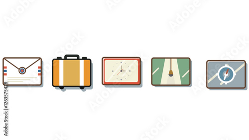 Application UI Icons retro and modern colored icon set vector