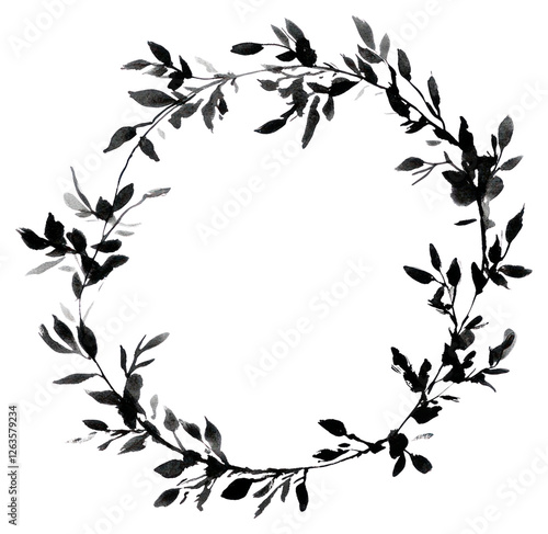 Wallpaper Mural PNG Wreath black white art. Torontodigital.ca