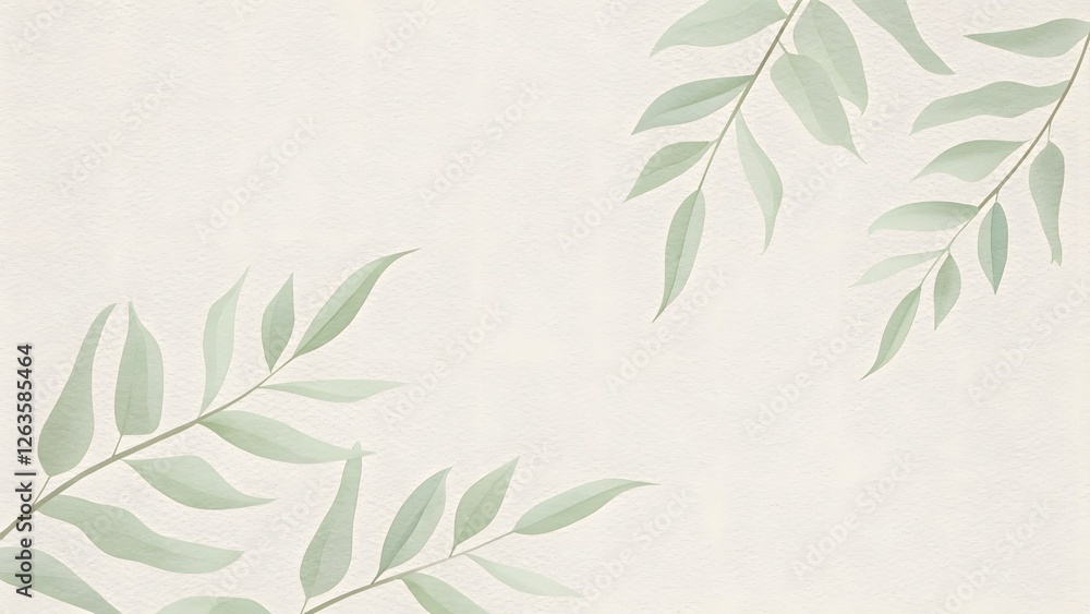 Fototapeta premium Delicate Leaf Patterns Nature Digital Art Minimalist Design Aesthetic Environment Soft Colors for Tranquil Spaces