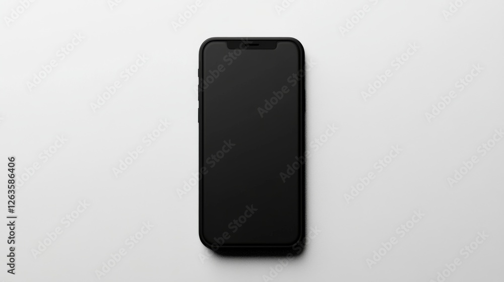 Blank smartphone mockup on white surface Blank smartphone mockup on white surface