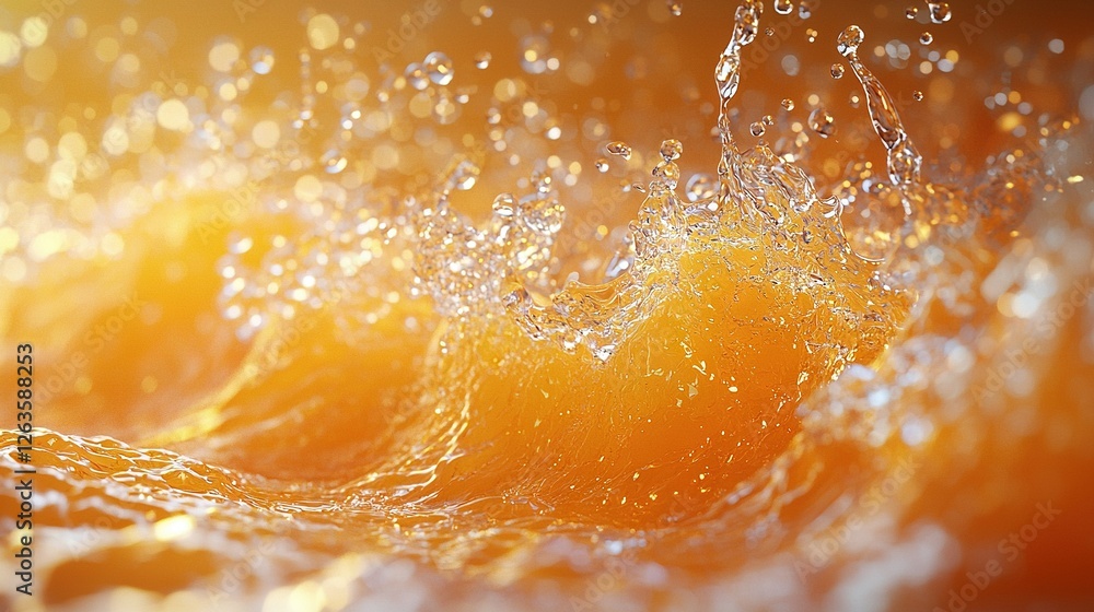 A close-up of an orange submerged in water with bubbles floating on its surface and at the bottom A close-up of an orange submerged in water with bubbles floating on its surface and at the bottom