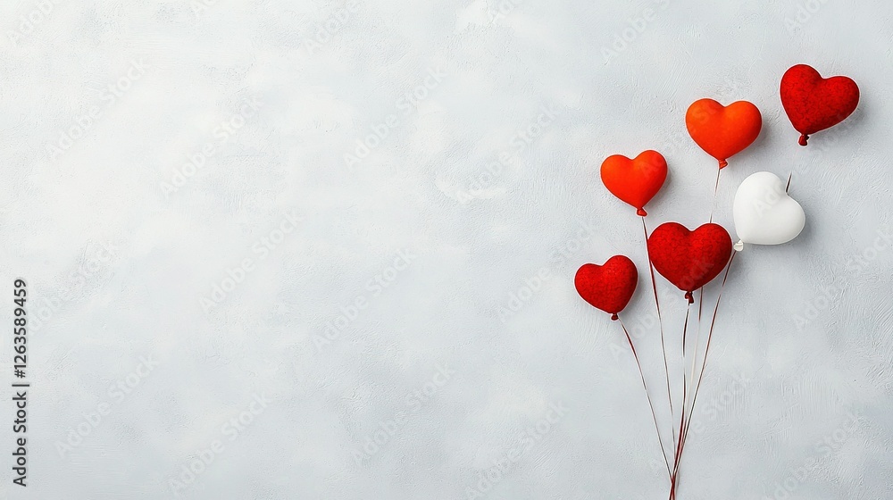 A red-and-white balloon cluster with a heart-shaped balloon against a white backdrop A red-and-white balloon cluster with a heart-shaped balloon against a white backdrop