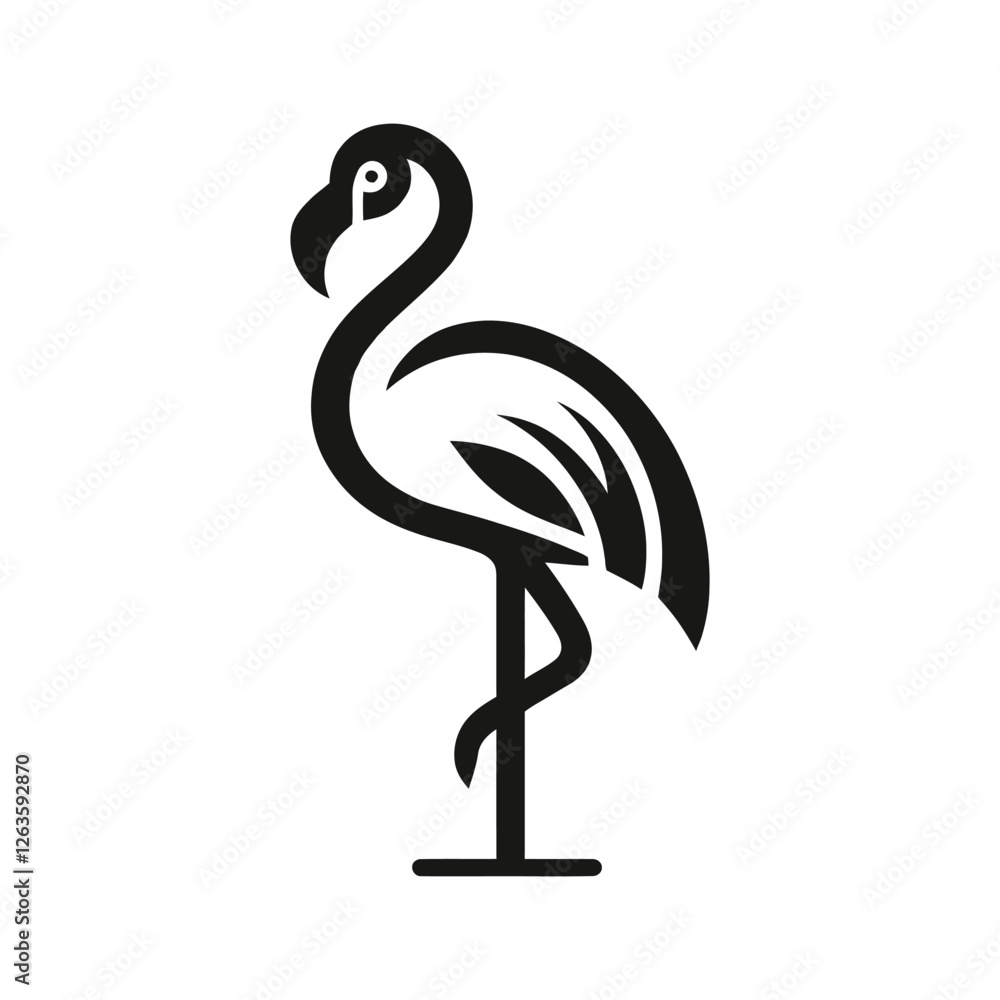 Fototapeta premium flamingo silhouette isolated on white