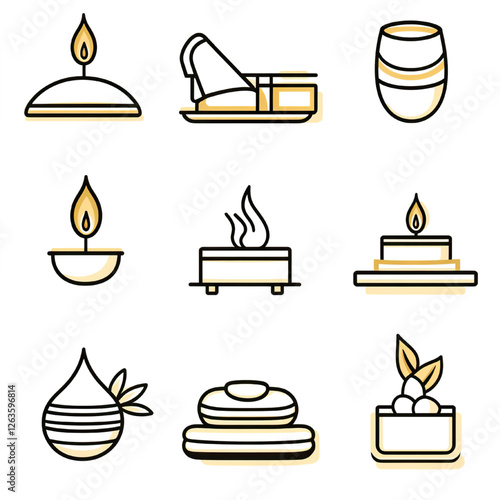 Spa and Wellness Icons – Relaxation, Aromatherapy, and Self-Care Symbols