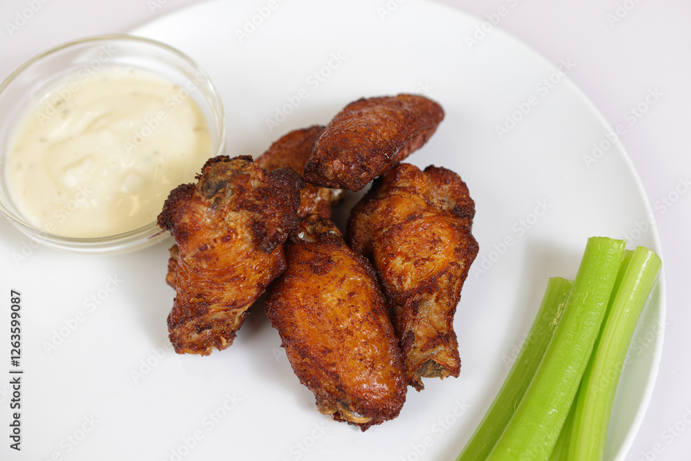 Chicken WIngs with ranch and celery Chicken WIngs with ranch and celery