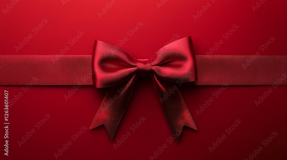 Close up of red bows isolated on red background Close up of red bows isolated on red background