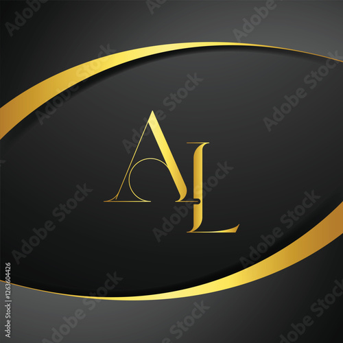 AL luxury letter logo. Initial Letter Design Vector Luxury Colors