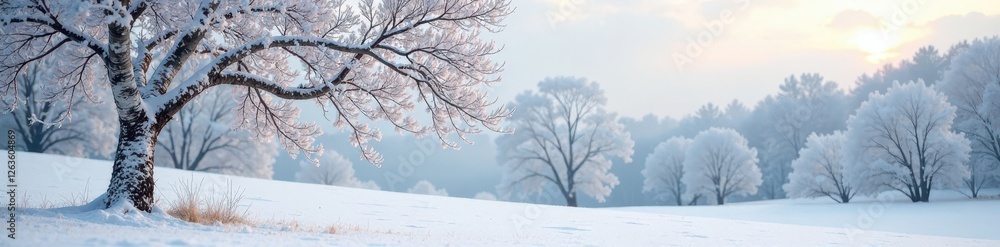 Silver birch tree in winter landscape with bare branches and white snow, branch, nature, landscape Silver birch tree in winter landscape with bare branches and white snow, branch, nature, landscape