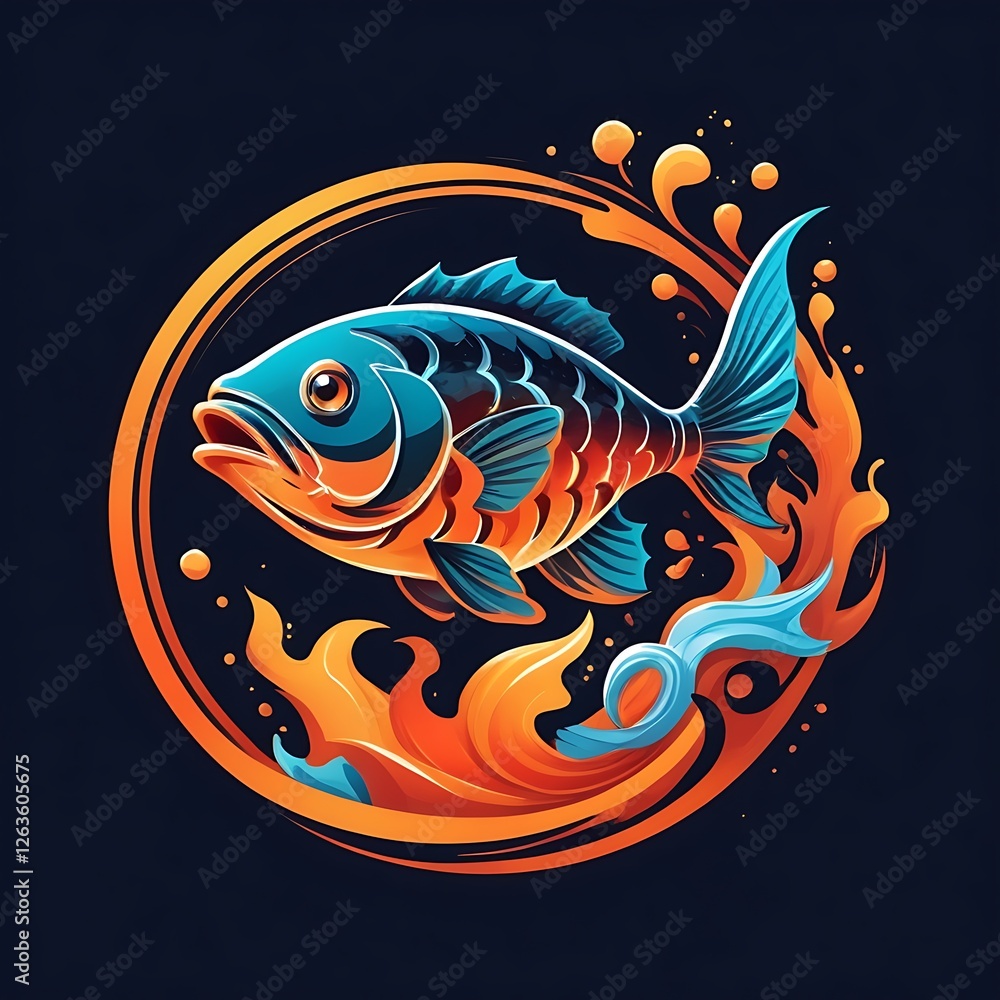 Obraz premium various types of fish logos