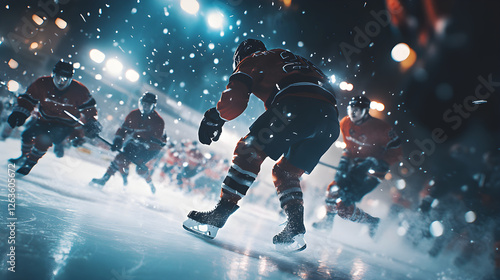Wallpaper Mural High-Stakes Hockey Showdown: Intensity and Speed as Players Clash Fiercely for the Puck in an Electrifying Arena Atmosphere Torontodigital.ca
