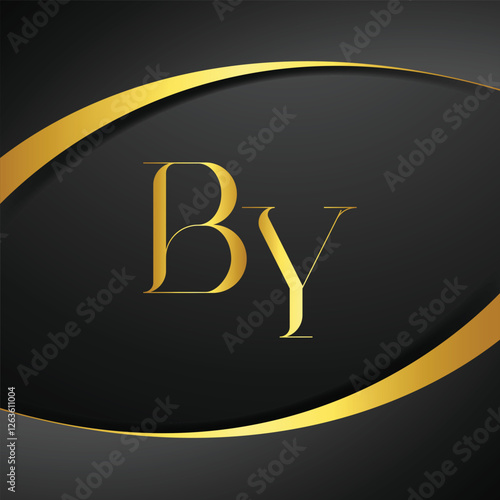 BY luxury letter logo. Initial Letter Design Vector Luxury Colors