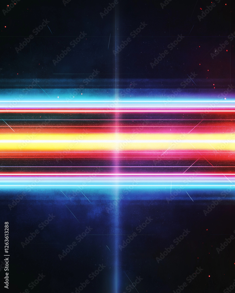 Obraz premium Strahlende Lichter und dynamische Farben in hypnotischer Perspektive