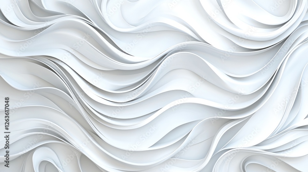 Fototapeta premium Abstract white wave pattern background design (2)