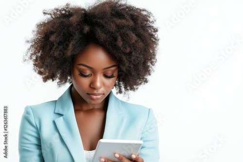 Wallpaper Mural Businesswoman Using Tablet in White Background Torontodigital.ca