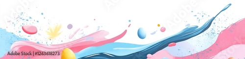 Easter vector illustration in blue and pink with abstract elements