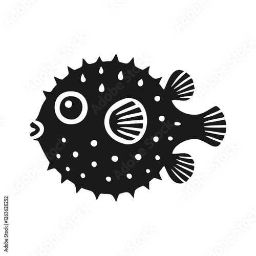 vector illustration of a puffer fish