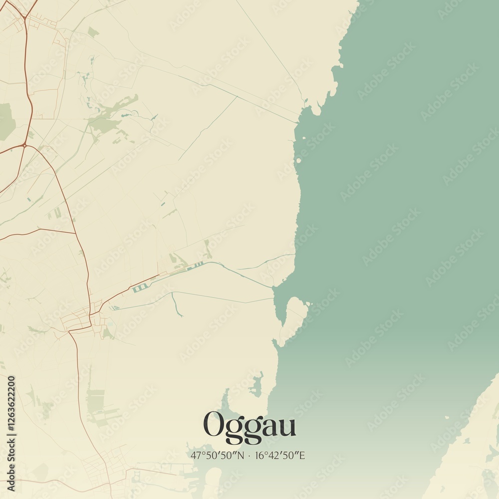 Fototapeta premium Vintage map of Oggau, Austria.