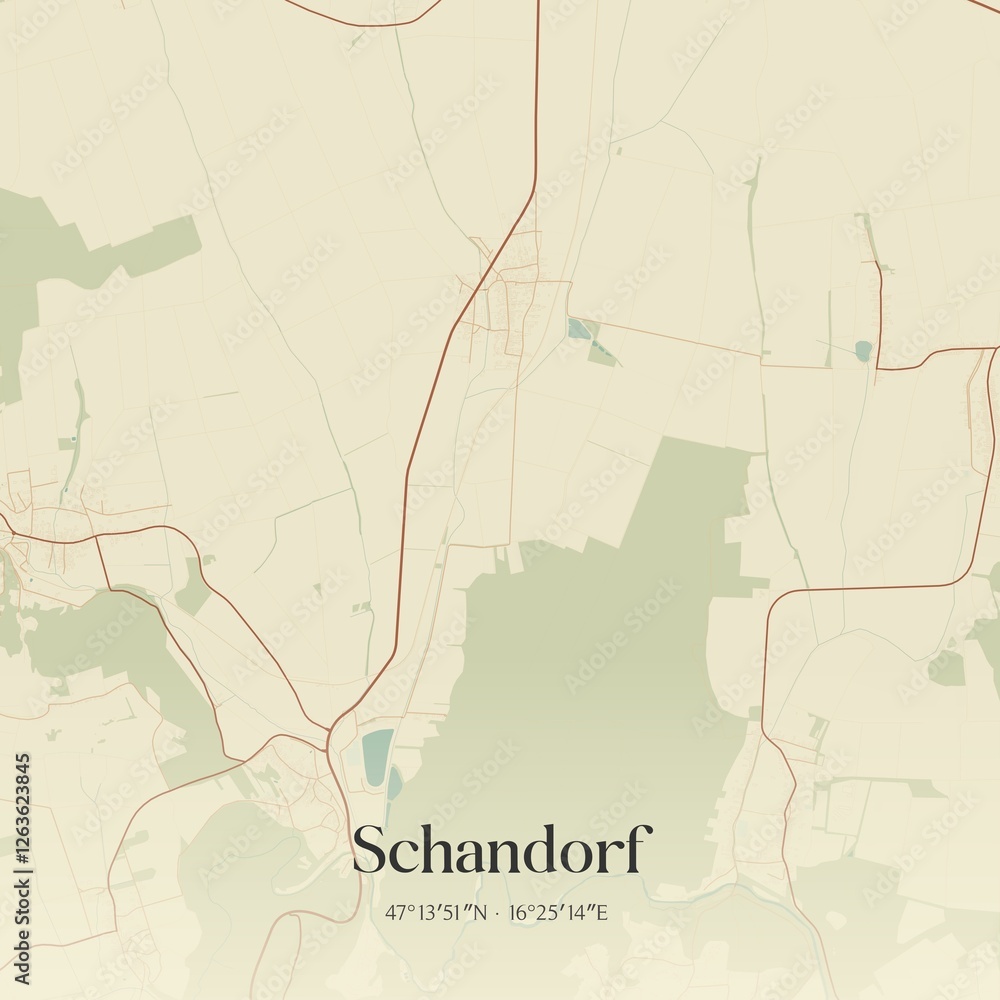 Obraz premium Vintage map of Schandorf, Austria.