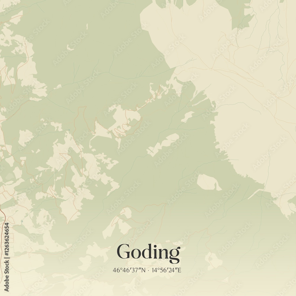 Fototapeta premium Vintage map of Goding, Austria.