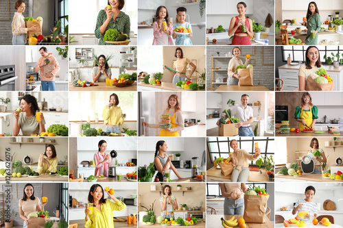 Collage of vegan people wit...