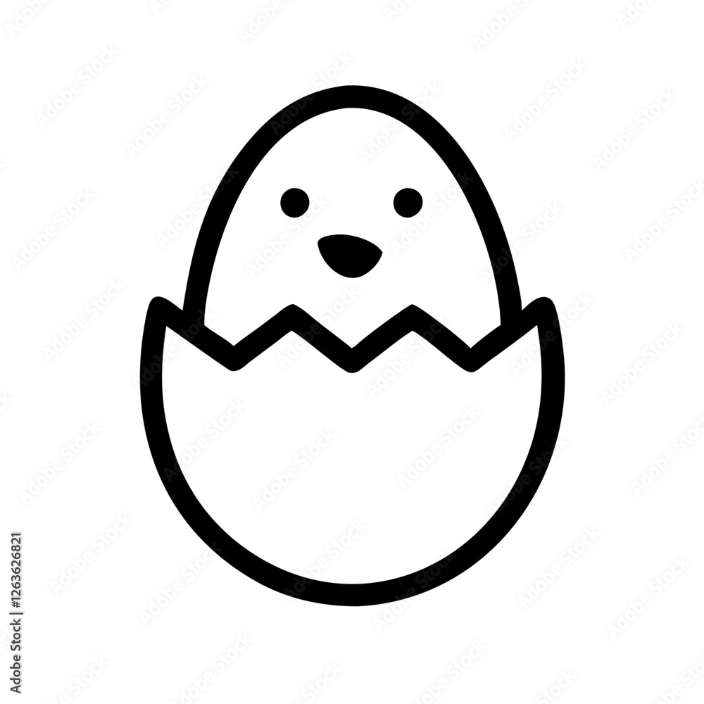 Chick hatching from an egg, symbolizing new life during Easter celebrations in springtime Chick hatching from an egg, symbolizing new life during Easter celebrations in springtime