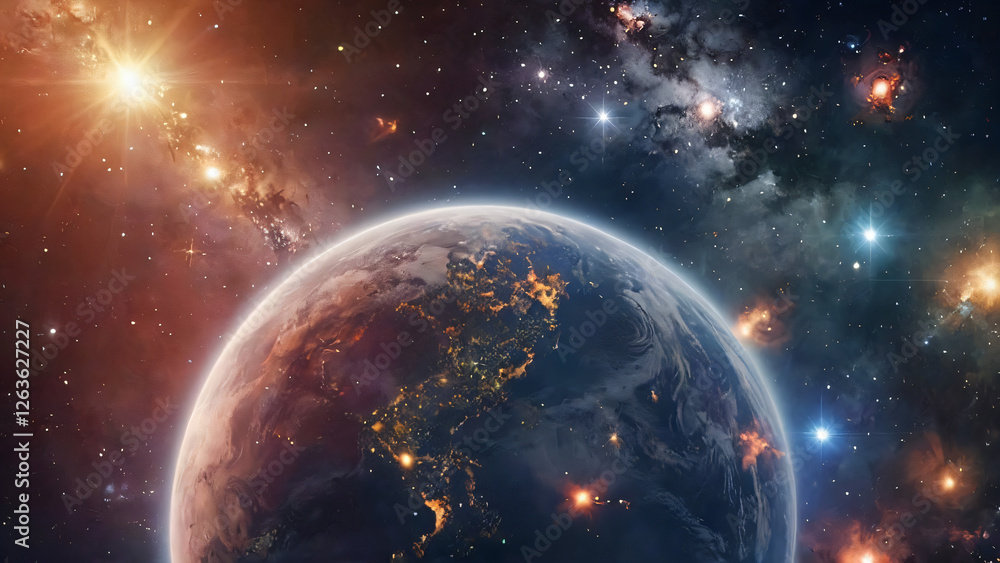 Obraz premium Space background with many stars