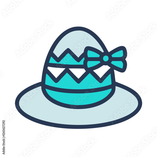 Unique Easter hat with colorful design featuring eggs and bow, perfect for celebrations and festivities during springtime