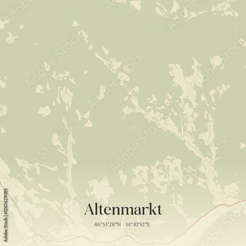 Vintage map of Altenmarkt, Austria. photo