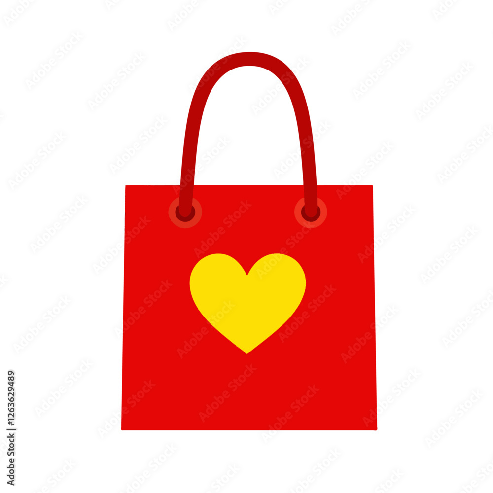Shopping bag with heart illustration, love vector sign, Shopping bag pictogram isolated on white. Symbol, logo illustration Shopping bag with heart illustration, love vector sign, Shopping bag pictogram isolated on white. Symbol, logo illustration