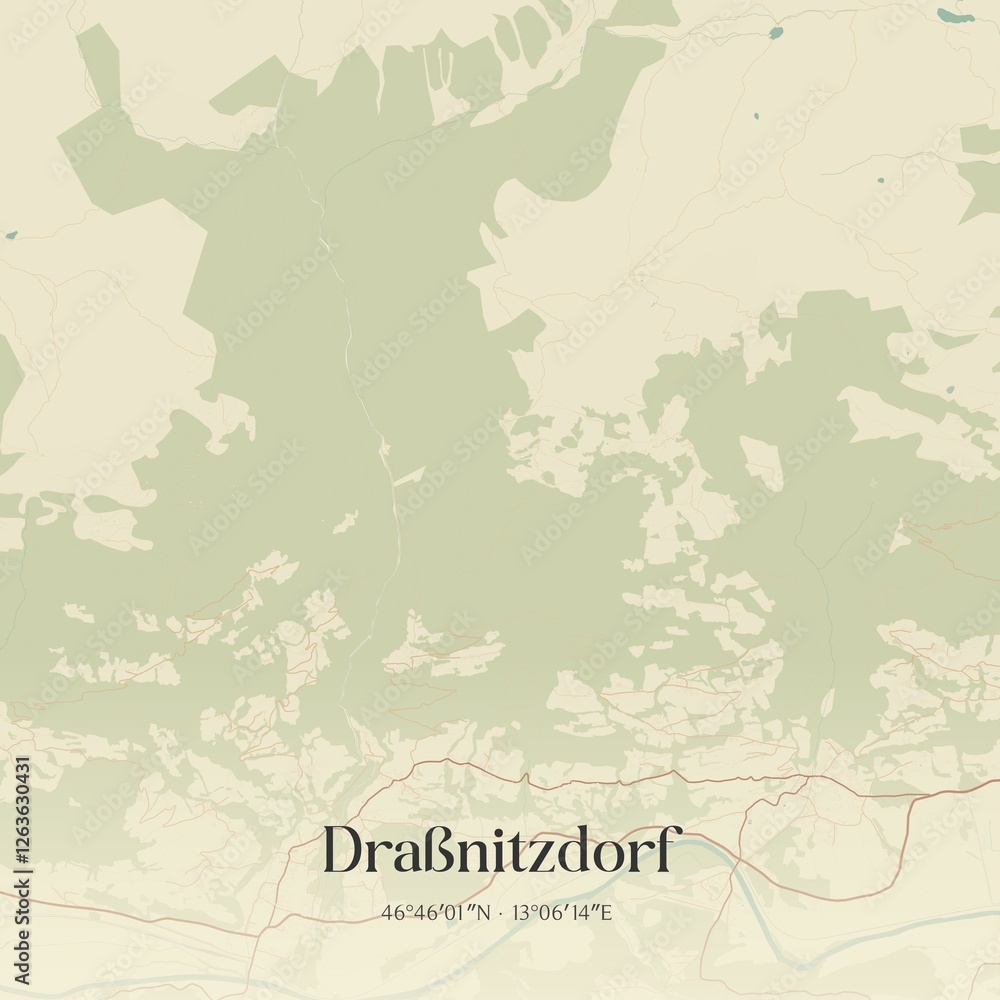 Obraz premium Vintage map of Draßnitzdorf, Austria.