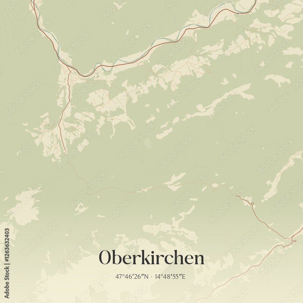 Obraz premium Vintage map of Oberkirchen, Austria.