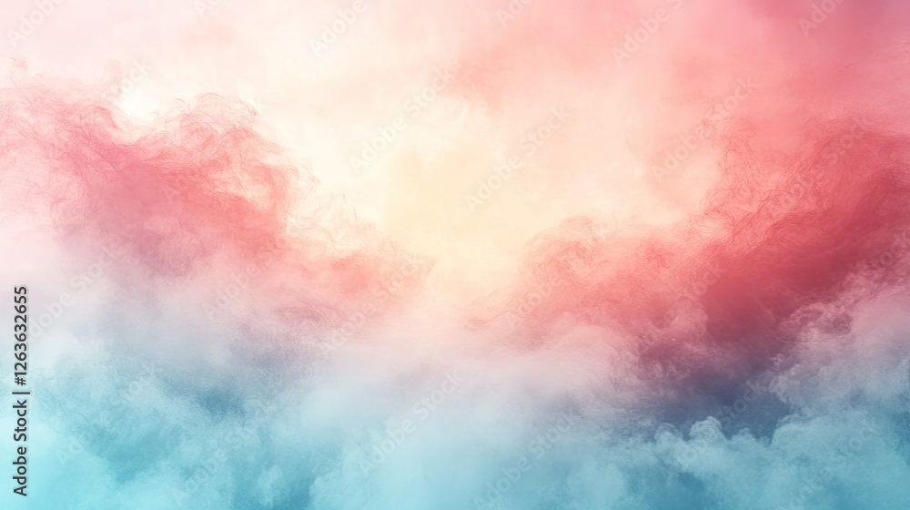 Fototapeta premium Colorful, dreamy cloudscape, soft light, peaceful sky